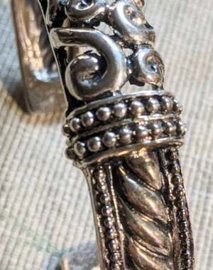 Carolyn Pollack Relios Sterling Silver 925 Scroll Filigree Cuff Bracelet